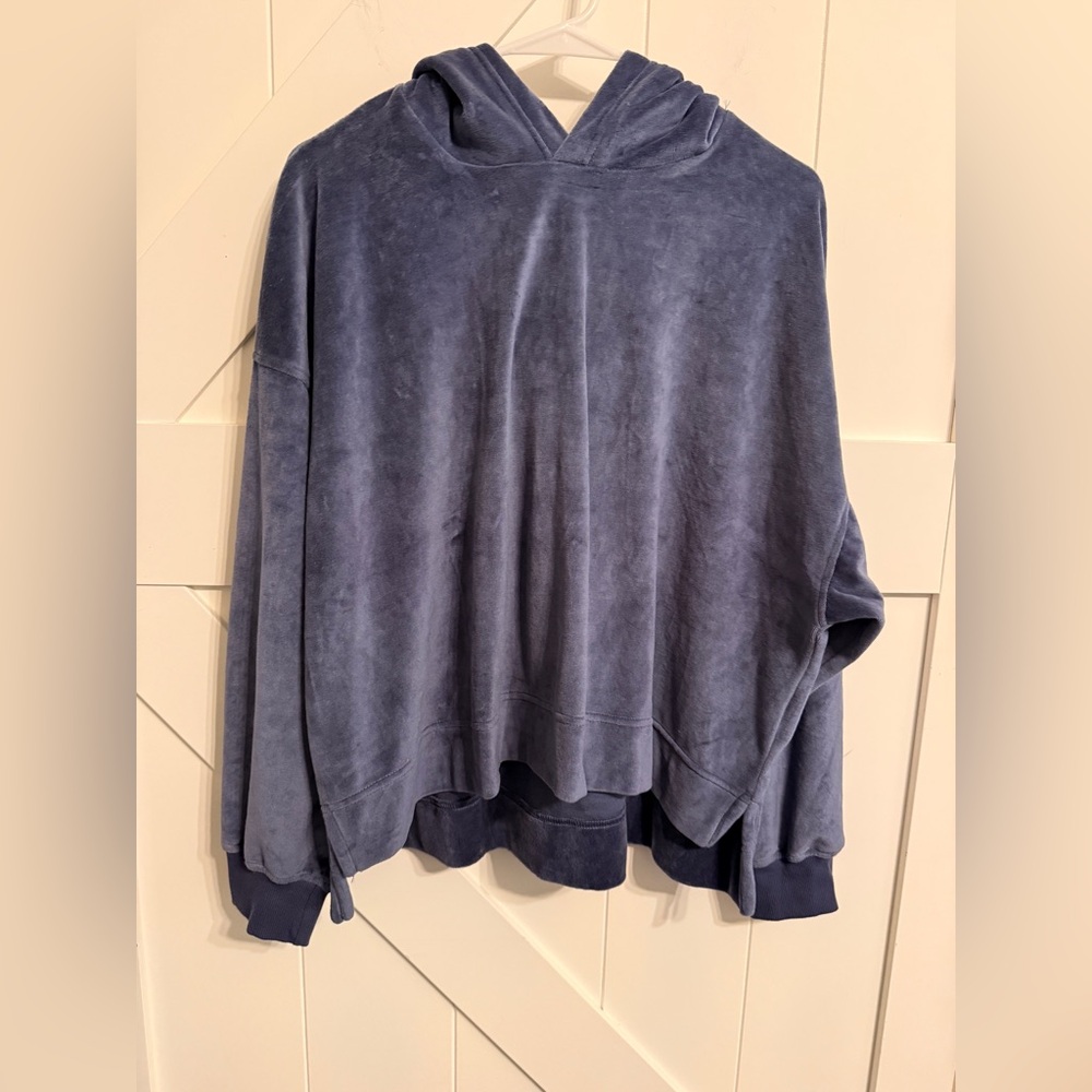 Aerie Medium Hoodie Blue Velour Sweatshirt Women’s